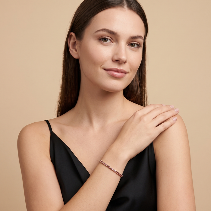 Lavender Dream 14K Yellow Gold Baguette Bracelet