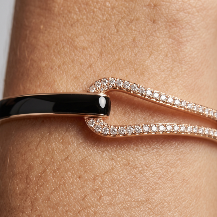 Morning Clip Diamond Bangle Bracelet in 14K Yellow Gold