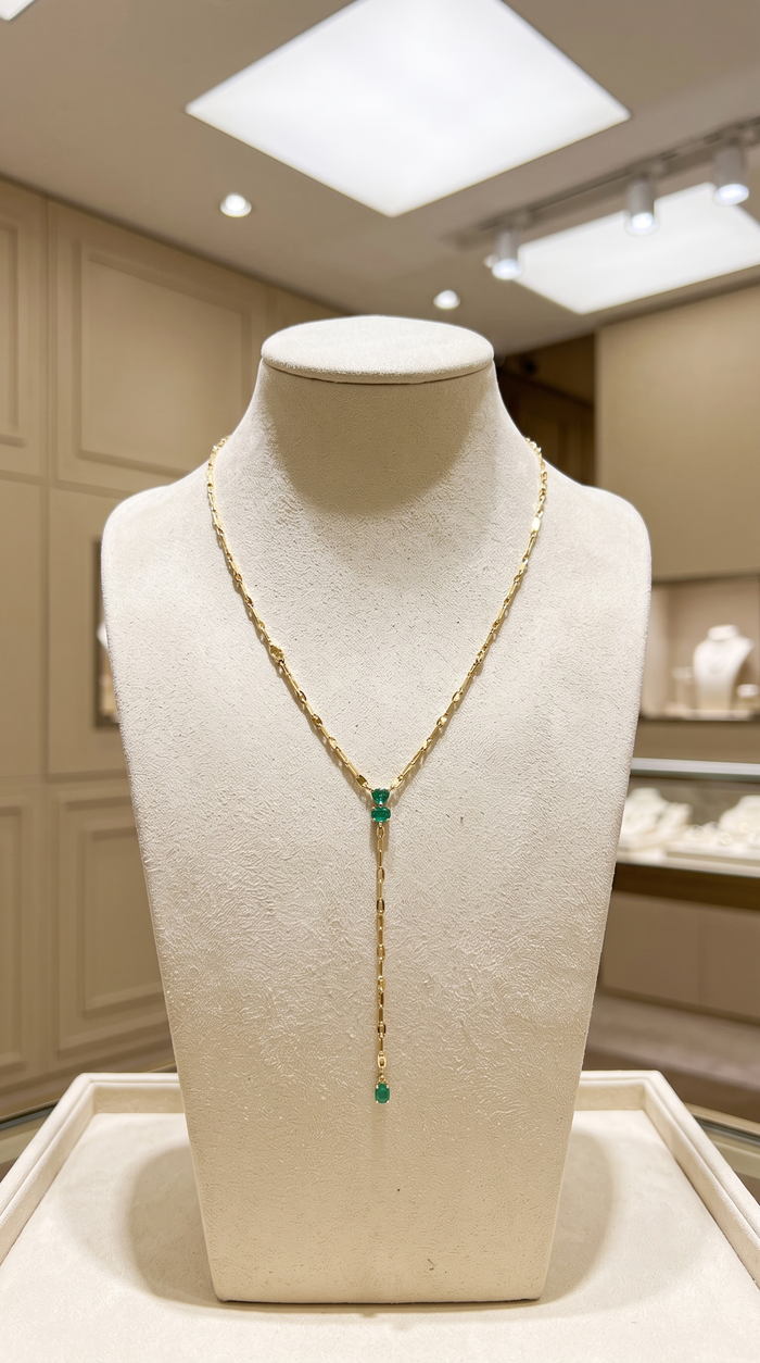 Diamond Dewdrop Lariat Necklace in 14K Yellow Gold