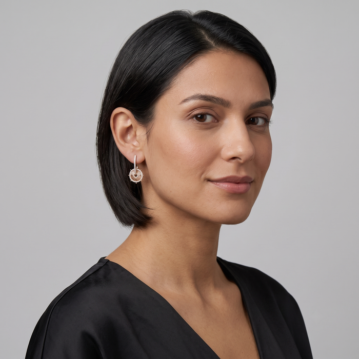 142 Diamond 14K (or 18k upon request) Yellow Gold Aura Stream Drop Earrings