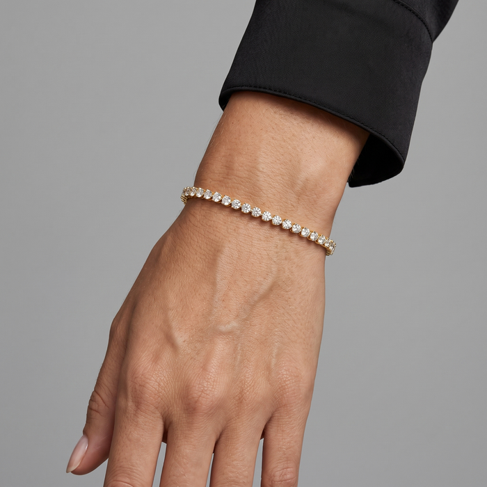 Glamour Pulse Diamond Tennis Bracelet in 14K Yellow Gold