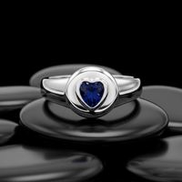 Elegant 14K White Gold Heart-Shaped Sapphire Ring