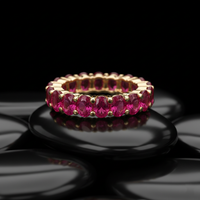 Ruby Oval Eternity Band Ring in 14K Rose Gold