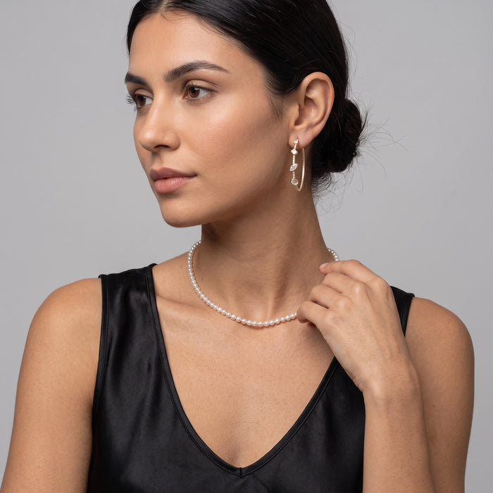 Spring Bloom Hoops Diamond Earrings in 14K Yellow Gold