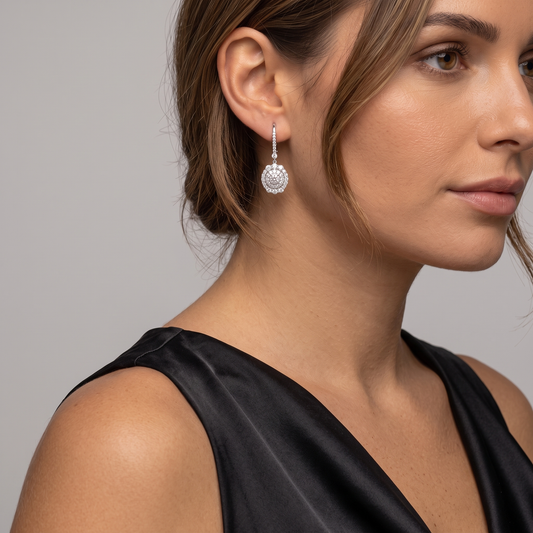 Pure Diamond Dashing Drop Earrings in 14K Yellow Gold