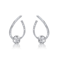 Octagon Teardrop Diamond Hoop Earrings in 18K Yellow Gold