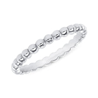Polished Beaded Stackable 14K (or 18k upon request) Gold Round Shape Diamond Ring