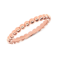Polished Beaded Stackable 14K (or 18k upon request) Gold Round Shape Diamond Ring