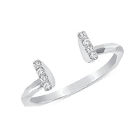 Open Baguette Split Bar Diamond Ring in 14K Gold