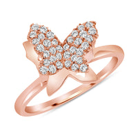 Diamond Butterfly Statement Pave Ring in 14K Gold