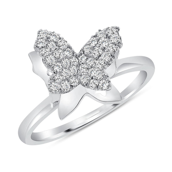 Diamond Butterfly Statement Pave Ring in 14K Gold
