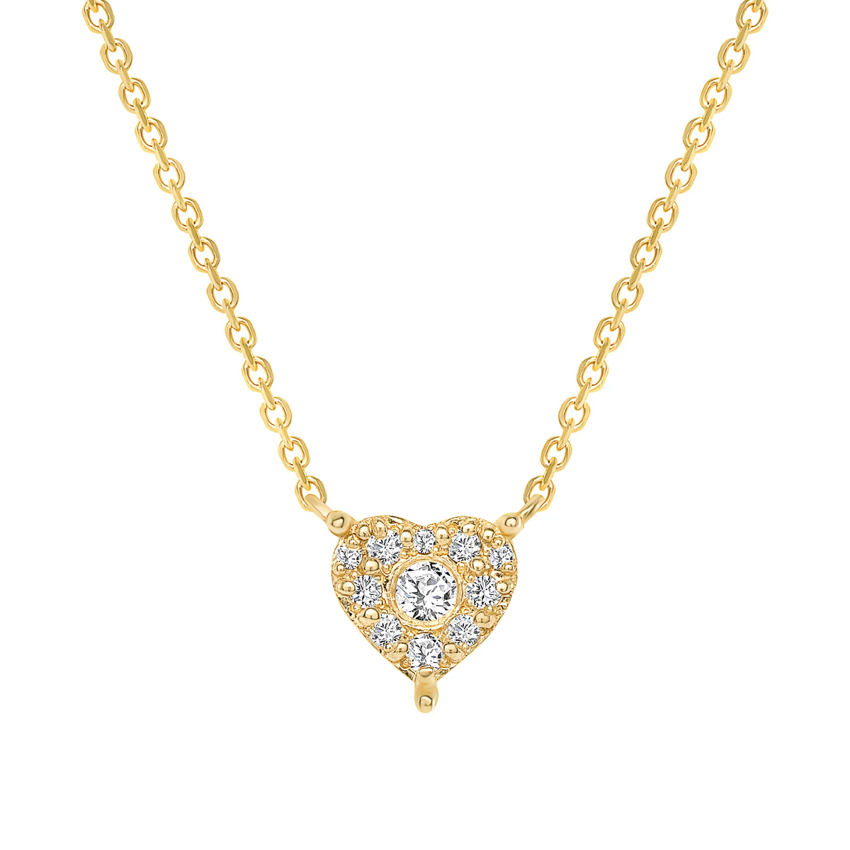 Diamond Heart Cluster Pendant Necklace in 14K Gold