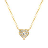 Diamond Heart Cluster Pendant Necklace in 14K Gold