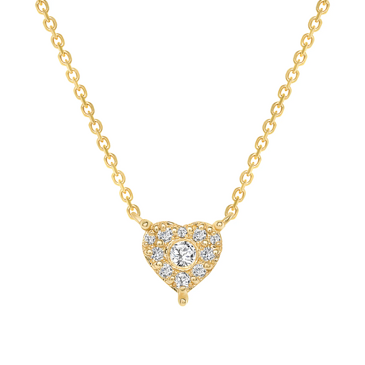 Diamond Heart Cluster Pendant Necklace in 14K Gold