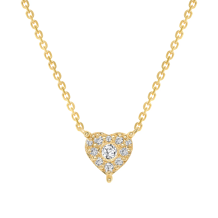 Diamond Heart Cluster Pendant Necklace in 14K Gold