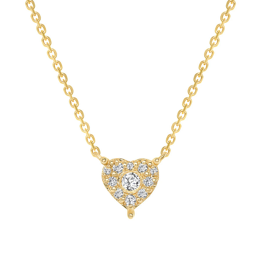 Diamond Heart Cluster Pendant Necklace in 14K Gold