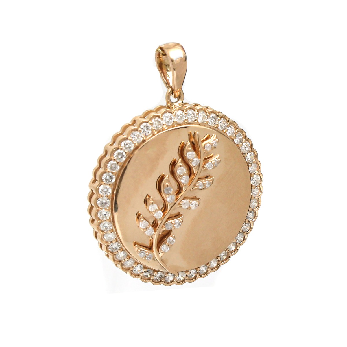 Laurel Diamond Medallion 14K (18k Custom) Yellow Gold Pendant Necklace