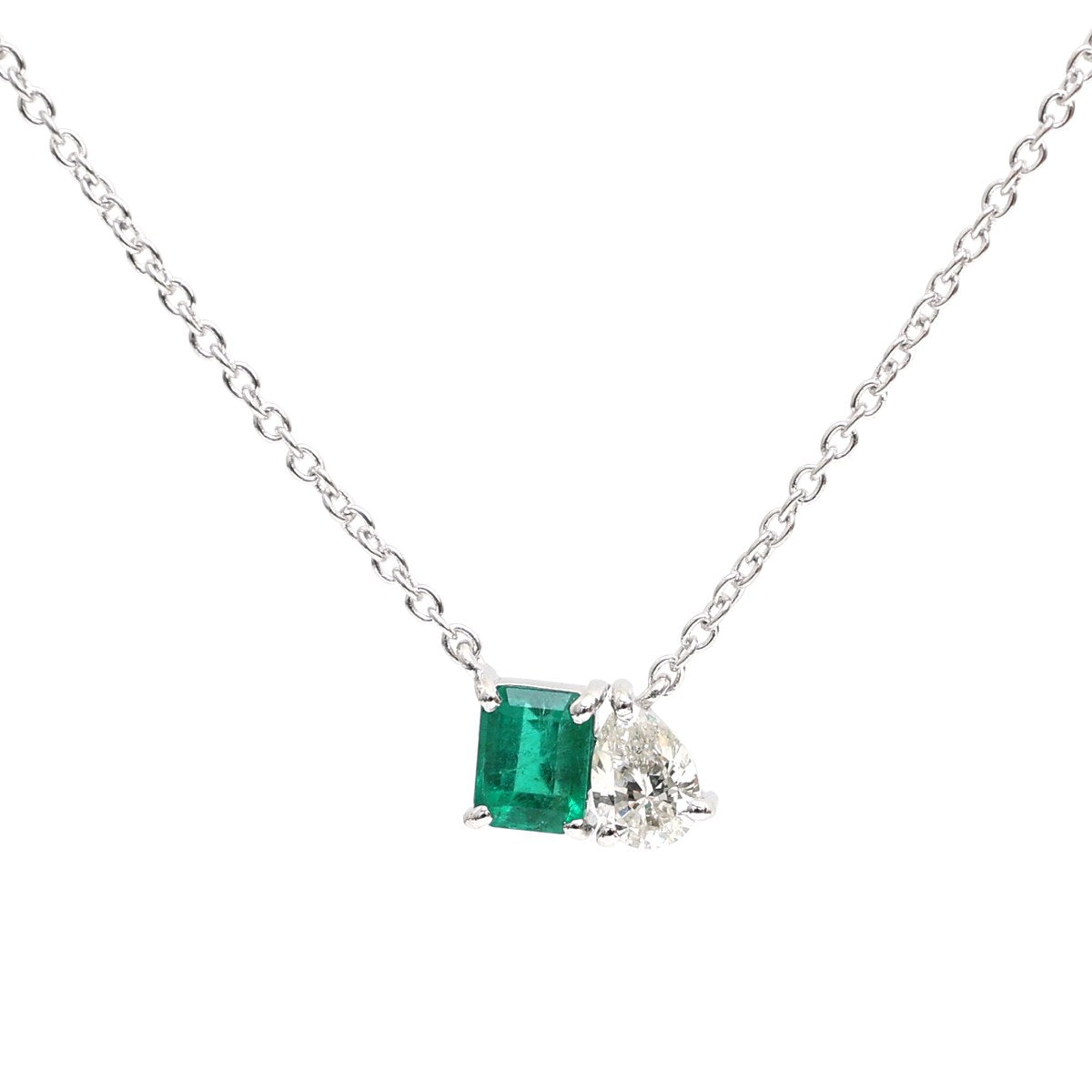Elegant Emerald Cut Diamond 14K (18K Custom) Yellow Gold Solitaire Necklace