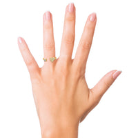 Open Heart Diamond Cuff Ring in 14K Yellow Gold