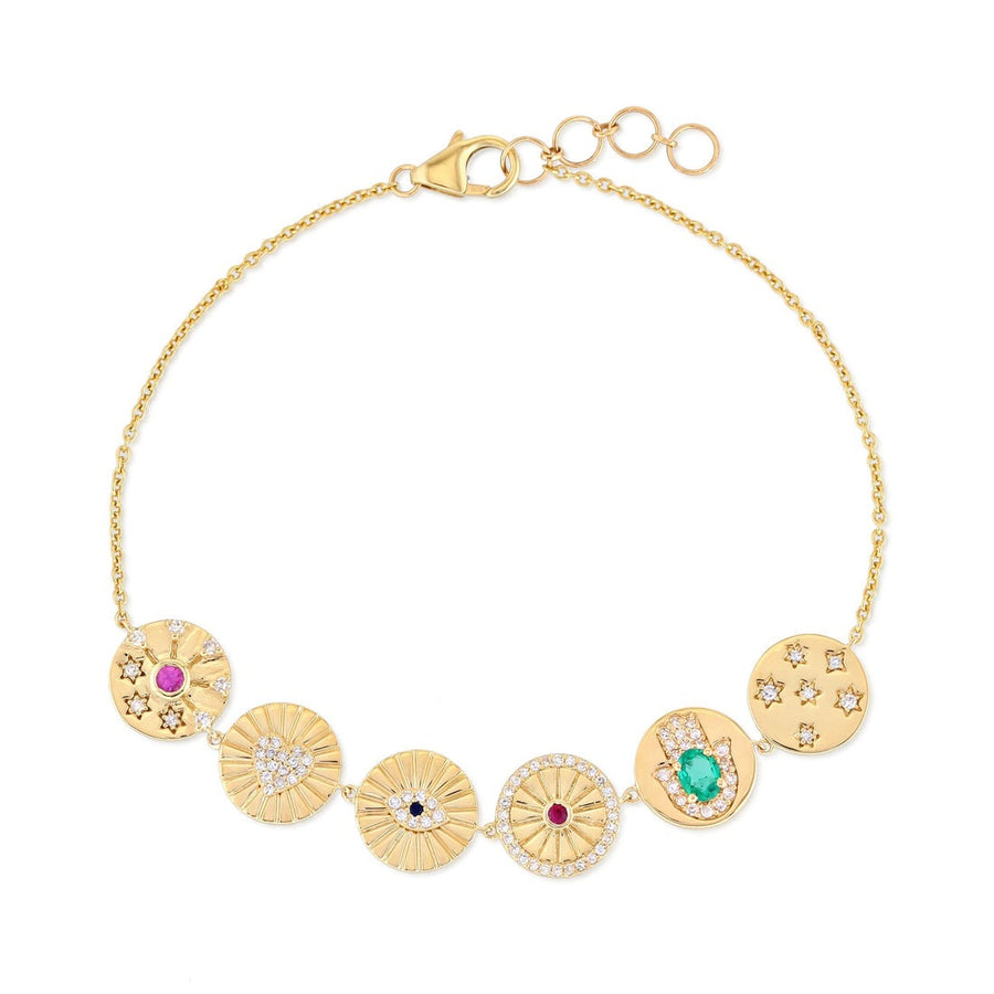 Majestic Diamond Vintage Charm Bracelet in 14K Yellow Gold