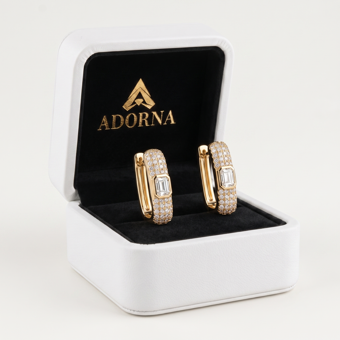 Gilded Glint Pave Diamond Huggies Earrings in 18K Yellow Gold