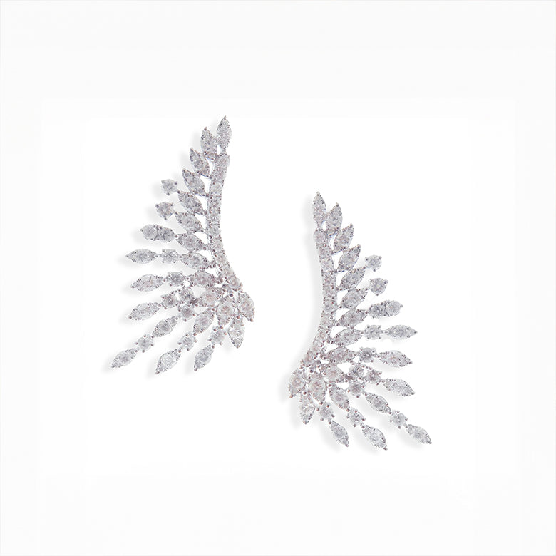Radiant Wing Shaped Earrings in 18K Yellow Gold
