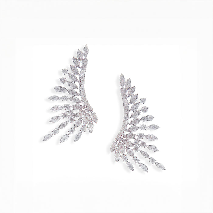 Radiant Wing Shaped Earrings in 18K Yellow Gold