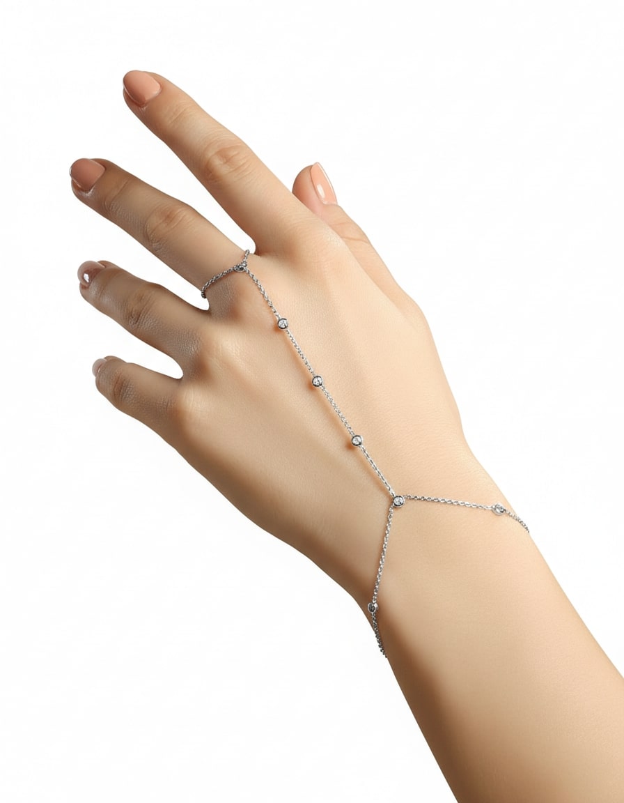 Diamond Solid Gold Hand Chain