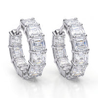 Day to Night Hoop Lab Diamond Earrings in 14K White Gold