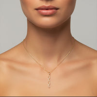 Diamond 30Mm Letter Mama Necklace in 14K Yellow Gold