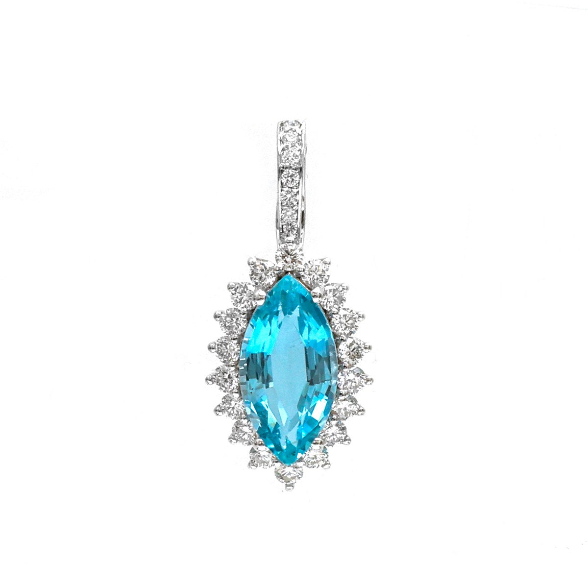 Modern Diamond 14K (18K Custom) White Gold Pendant Necklace