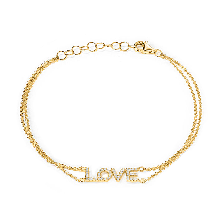 Love Letter Diamond Bracelet in 14K Yellow Gold