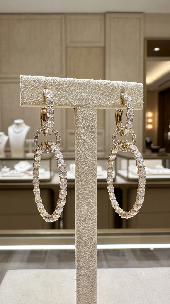 Flawless Aura Diamond Danglers Drop Earrings in 18K Yellow Gold