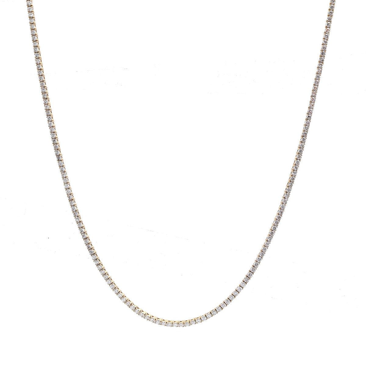 Luxury Lab Diamond 14K (18K Custom) Yellow Gold Tennis Necklace