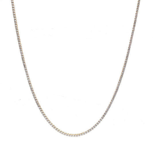 Luxury Lab Diamond 14K (18K Custom) Yellow Gold Tennis Necklace