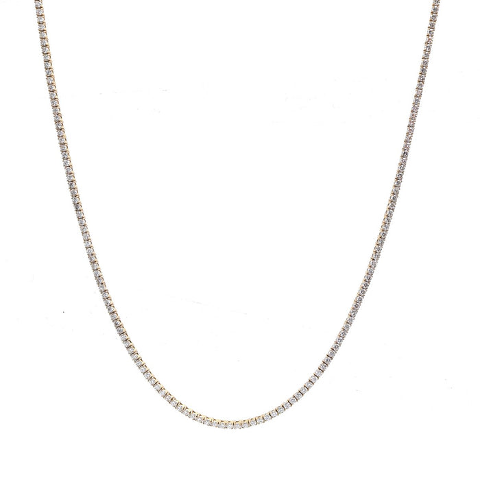 Luxury Lab Diamond 14K (18K Custom) Yellow Gold Tennis Necklace