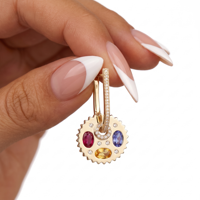 Twinkling Halo Luxe Diamond Drops Earrings in 14K Yellow Gold