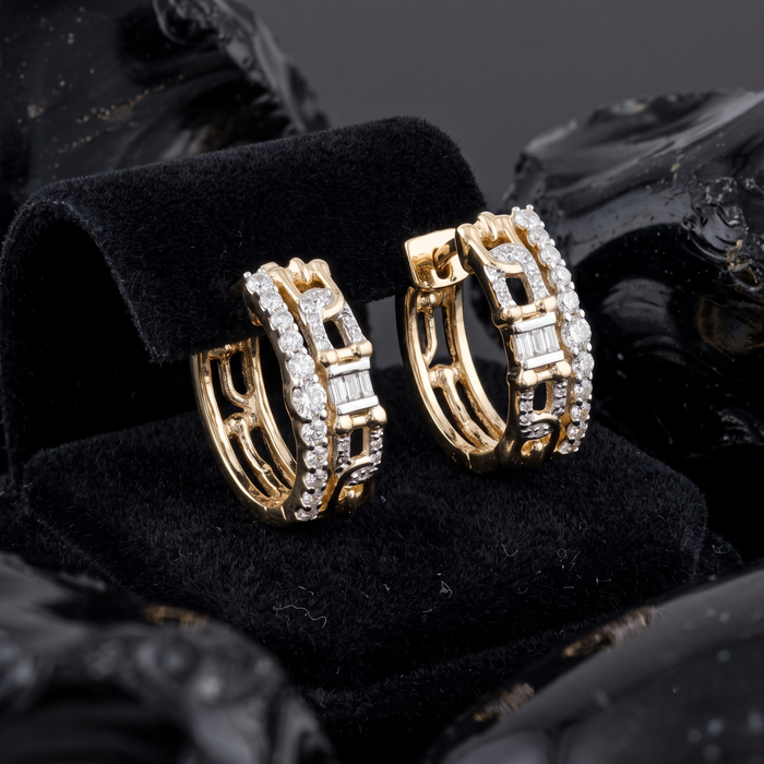 Velvetine Glam Huggie Earrings in 14K Yellow Gold