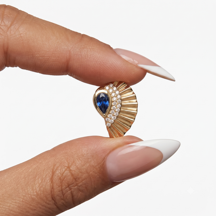 Spinal Diamond Stud Earrings in 14K Yellow Gold