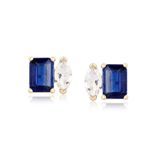 Old World Charm Topaz Stud Earrings in 14K Yellow Gold