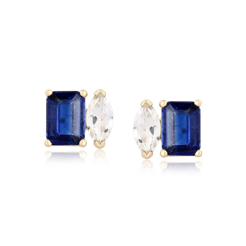 Old World Charm Topaz Stud Earrings in 14K Yellow Gold
