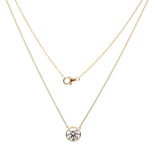 Lab Diamond 14K (18K Custom) Yellow Gold Solitaire Necklace