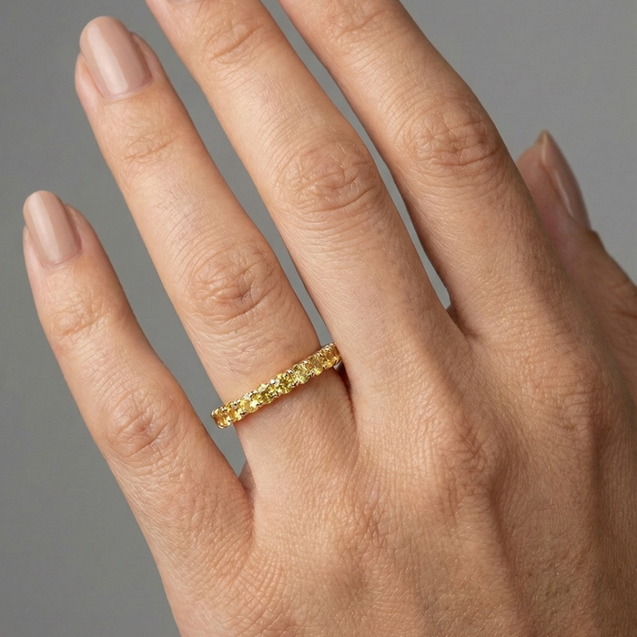 Refined Yellow Sapphire 14K Full Eternity Ring