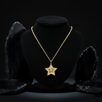 Starburst Diamond Pendant Necklace in 14K Yellow Gold