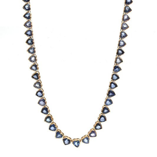 Grand Blue Sapphire 18K White Gold Evening Necklace