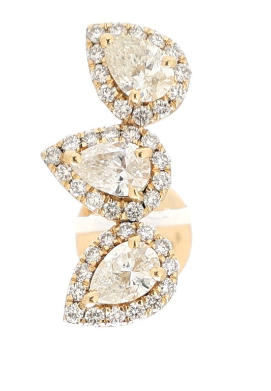 Fancy Yellow Diamond Triple Halo 18K Yellow Gold Drop Earrings