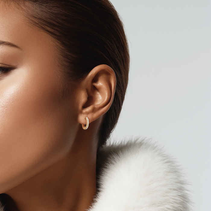 Three Carat Baguette Cut Diamond Hoop Earrings in 18K White Gold