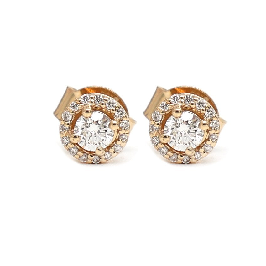 Ruby Radiance 18K Natural Diamond Yellow Gold Drop Earrings