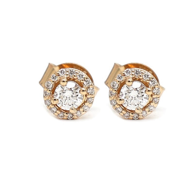 Ruby Radiance 18K Natural Diamond Yellow Gold Drop Earrings