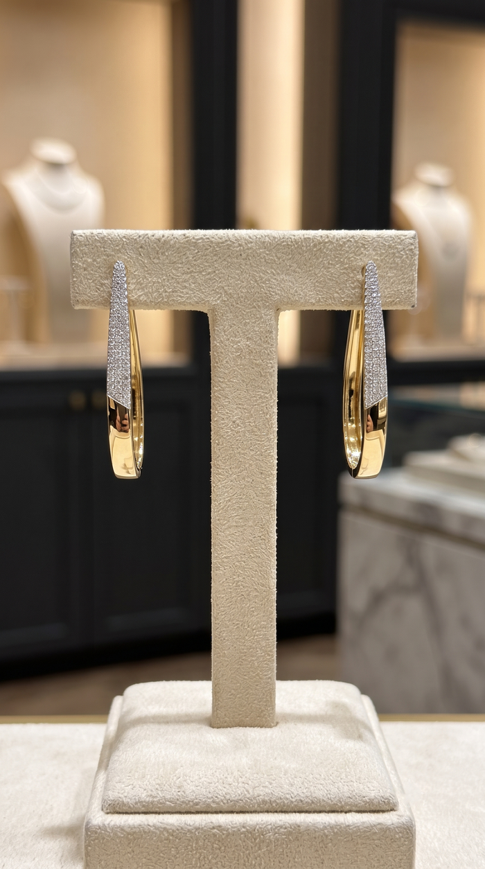 Timeless Treasure Hoops Diamond Earrings in 14K Yellow Gold